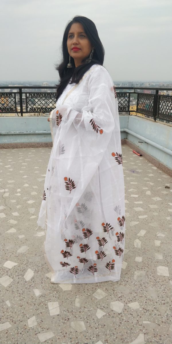 Dupatta Kota Doria Embroidered