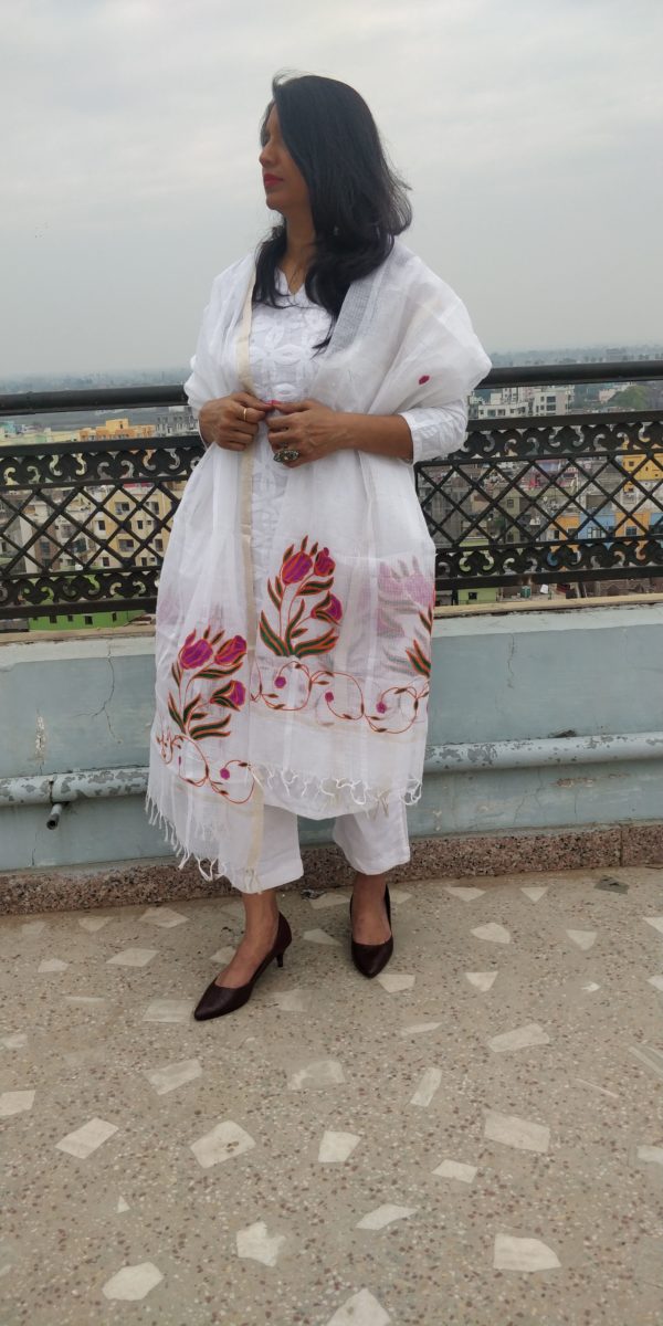 Dupatta Kota Doria Embroidered