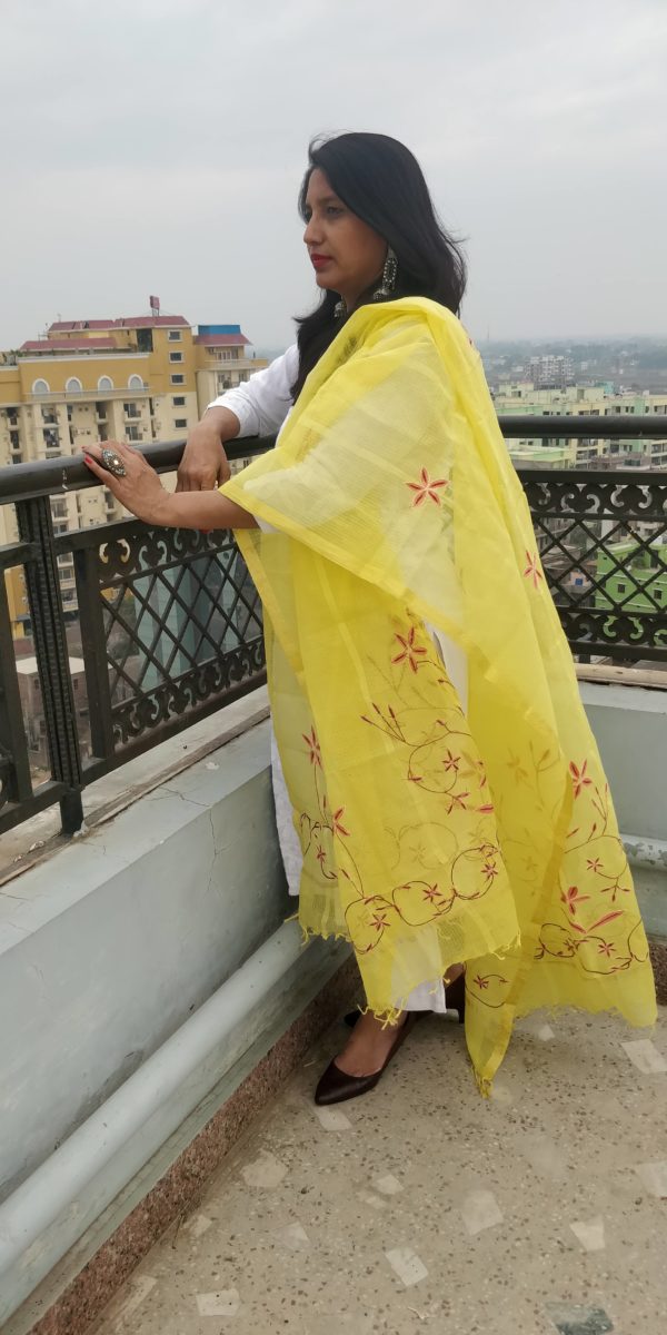 Dupatta Kota Doria Embroidered