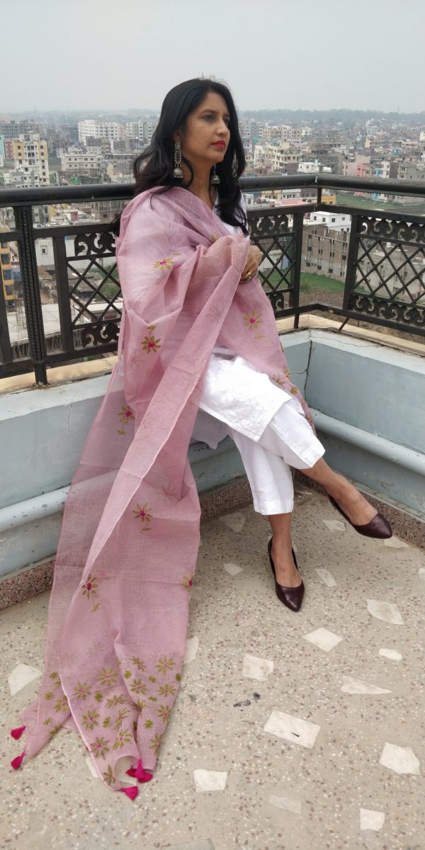 Dupatta Kota Doria Embroidered